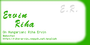 ervin riha business card
